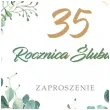 zaproszenie na 35 rocznice slubu koralowe gody eukaliptus beauty biale z koperta 15 cm 1 szt