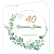 zaproszenie na 40 rocznice slubu rubinowe gody eukaliptus beauty biale z koperta 15 cm 1 szt