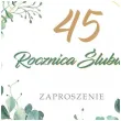 zaproszenie na 45 rocznice slubu szafirowe gody eukaliptus beauty biale z koperta 15 cm 1 szt