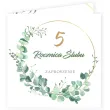 zaproszenie na 5 rocznice slubu jubileusz gody eukaliptus beauty biale z koperta 15 cm 1 szt