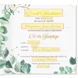 zaproszenie na chrzest swiety eukaliptus beauty personalizowane z imieniem koperta x1