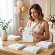 zaproszenie na chrzest swiety mietowa geometria personalizowane z imieniem koperta x1