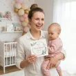 zaproszenie na chrzest swiety mietowa geometria personalizowane z imieniem koperta x1
