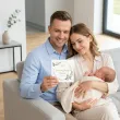 zaproszenie na chrzest swiety mietowa geometria personalizowane z imieniem koperta x1