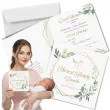 zaproszenie na chrzest swiety mietowa geometria personalizowane z imieniem koperta x1