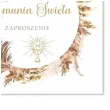 zaproszenie na komunie boho pierwsza komunia swieta 15x15 cm 1 szt