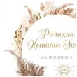 zaproszenie na komunie boho pierwsza komunia swieta 15x15 cm 1 szt