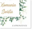 zaproszenie na komunie kwadratowy eukaliptus pierwsza komunia swieta 15x15 cm 1 szt