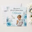 zaproszenie na pierwsza komunie swieta chlopiec w albie personalizowane z imieniem koperta x1
