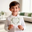 zaproszenie na pierwsza komunie swieta eukaliptusowe serce personalizowane z imieniem koperta x