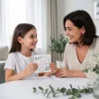 zaproszenie na pierwsza komunie swieta mietowa geometria personalizowane z imieniem koperta x1