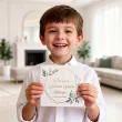 zaproszenie na pierwsza komunie swieta mietowa geometria personalizowane z imieniem koperta x1