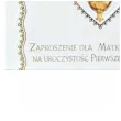 zaproszenie z koperta komunia swieta ihs hostia w sercu dla matki chrzestnej maki