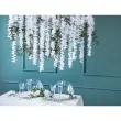 zawieszka dekoracyjna biale kwiaty partydeco 180 cm
