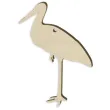 zawieszka drewniana bocian stojacy na jednej nodze 80 x 55 mm 10 szt