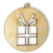 zawieszka drewniana bombka prezent 70 x 70 mm 10 szt