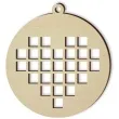 zawieszka drewniana bombka serce pixelowe 70 x 70 mm 10 szt