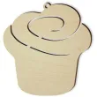 zawieszka drewniana cupcake 75 x 79 mm 10 szt