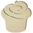 zawieszka drewniana cupcake 75 x 79 mm