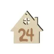 zawieszka drewniana kalendarz adwentowy domki 45 mm 24 szt