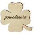 zawieszka drewniana koniczynka 41 powodzenia grawerowana 10 szt
