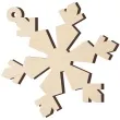 zawieszka drewniana platek sniegu 42 x 42 mm 10 szt