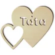 zawieszka drewniana podwojne serce tata 101x84 mm