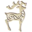 zawieszka drewniana renifer mozaika 60 x 85 mm 10 szt