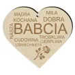 zawieszka drewniana serce babcia 90x80 mm