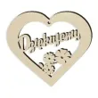 zawieszka drewniana serce dziekujemy 90x80 mm