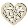 zawieszka drewniana serce listki 90x80 mm