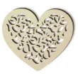 zawieszka drewniana serce ornamenty 90x80 mm