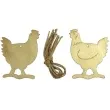 zawieszka drewniana wielkanoc kury drewno titanum 6 szt