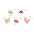 zawieszka drewniana wielkanoc kury z koralikiem drewno titanum 4 szt