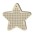 zawieszka drewniana wyszywanka gwiazdka 80 x 75 mm