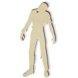 zawieszka drewniana zombie z dziura 43 x 90 mm