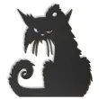 zawieszka hdf kot ponura mina czarna 50 x 55 mm