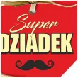 zawieszka hdf serduszko super dziadek czerwony 5 5x5 cm