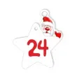 zawieszka papierowa kalendarz adwentowy mikolaj 45 mm 24 szt