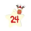 zawieszka papierowa kalendarz adwentowy renifer 45 mm 24 szt