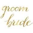 zawieszki bride groom zlote partydeco 2 szt