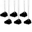 zawieszki do prezentow chmurka czarny 6 szt