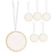 zawieszki do prezentow kolko z ornamentem santex bialy 6 szt