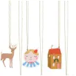 zawieszki do prezentow renifer dom dziewczynka kolorowe partydeco 12 szt