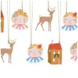 zawieszki do prezentow renifer dom dziewczynka kolorowe partydeco 12 szt