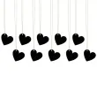 zawieszki do prezentow serca czarny 10 szt