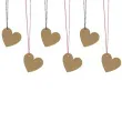 zawieszki do prezentow serce brazowy 6 szt