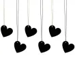 zawieszki do prezentow serce czarny 6 szt