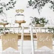 zawieszki na krzeslo bride groom jutowe partydeco 2 szt