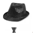 zestaw akcesoriow na sylwestra nowy rok karnawal black glam kapelusz krawat okulary czarny
